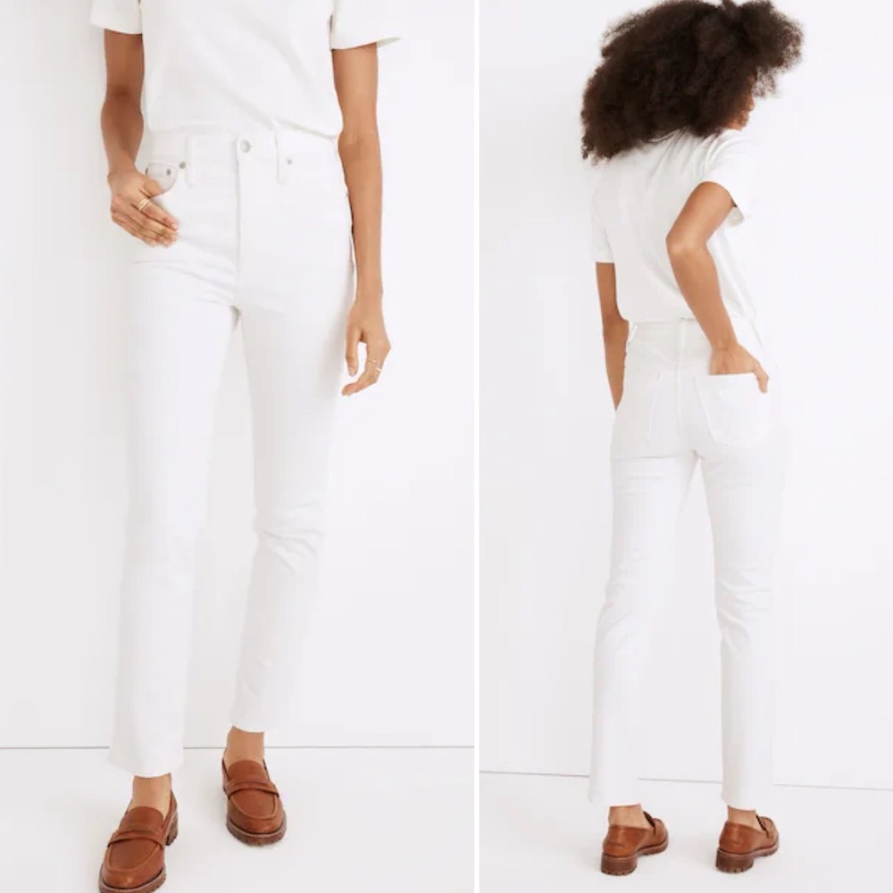 Madewell Perfect Vintage Jeans 28 Tile White high rise waist stretch tapered